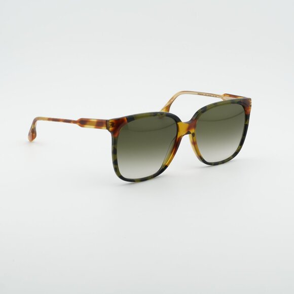Victoria Beckham VB610SCB 225 Sunglasses Havana Square Frame, Green Lenses main image 8